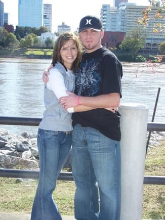 My wife Angie and I in front of the Arkansas river