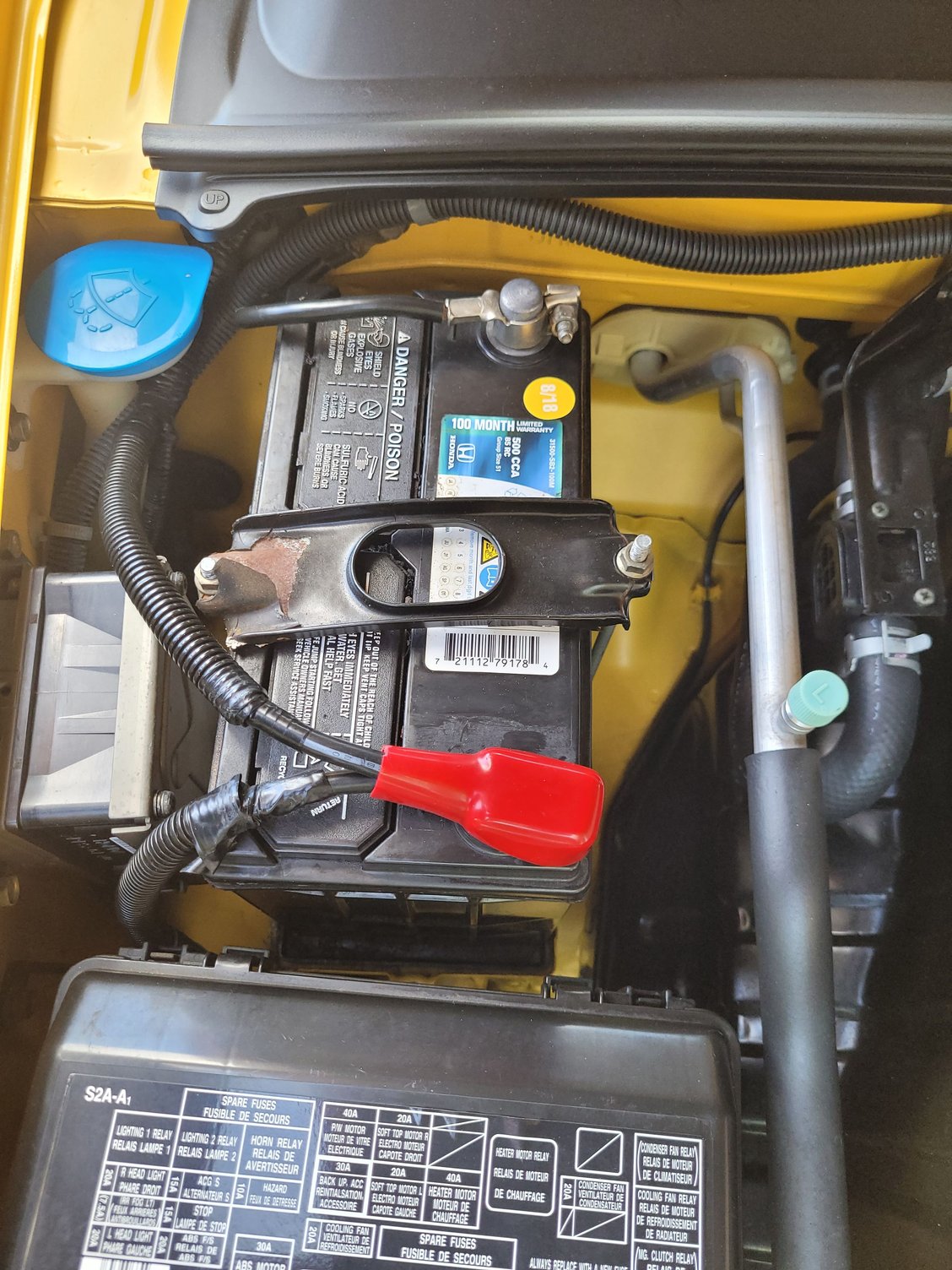 Will get the battery hold down cleaned of rust and recoated. 