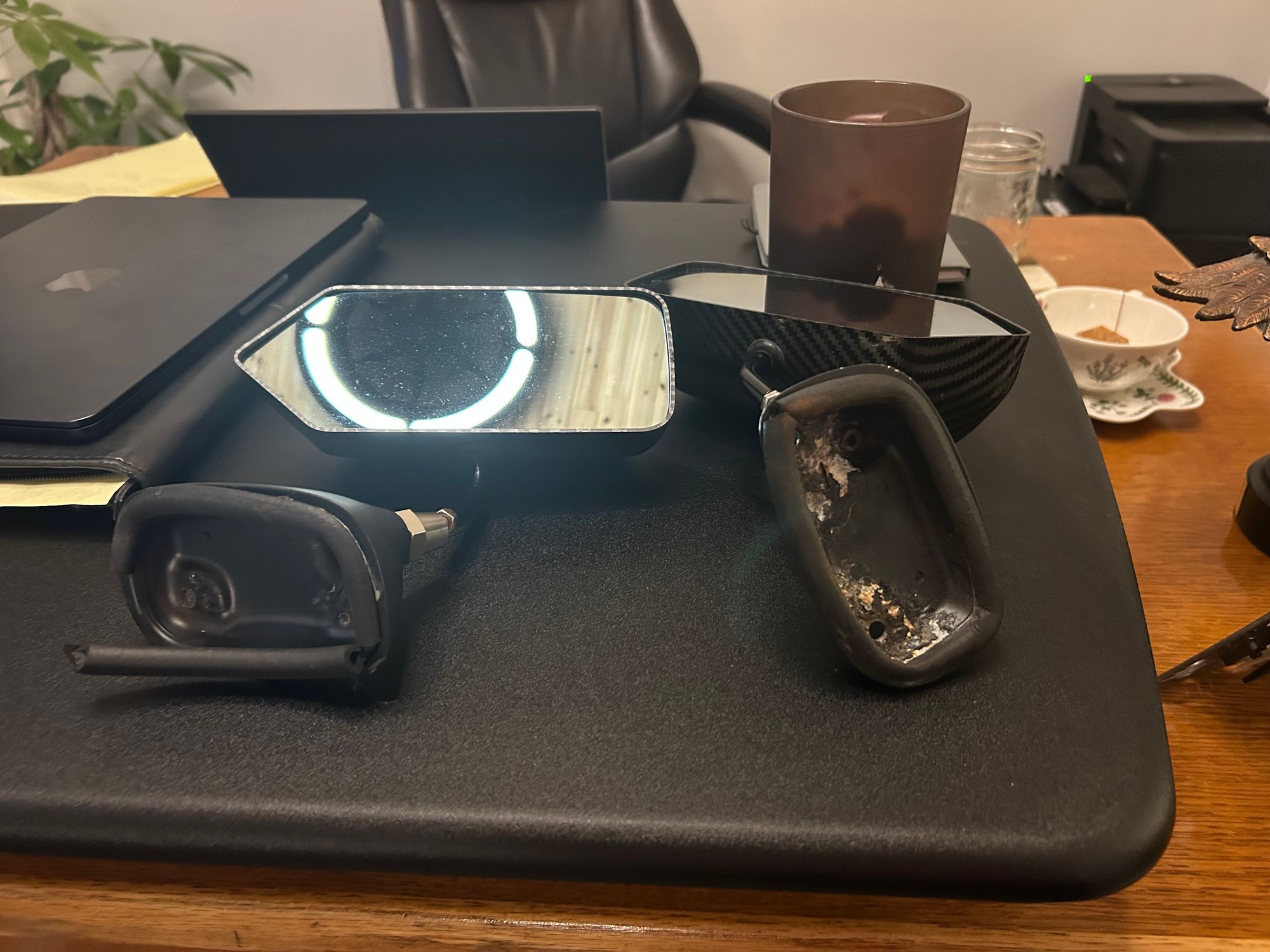 One of the mirror base had some corrosion inside