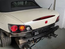 Removed rear bumper to repaint exhaust with high temp paint! 
