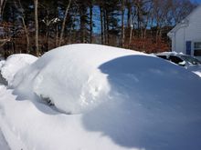 Tons of fun under tons of snow. P car in the front, BMW in the back