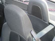 Front view in conjunction with seat
