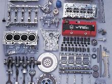 Dissembled engine