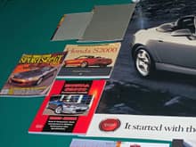 2000 fold out brochure, 2000 booklet brochure, 2000 Road & Track Sports & GT Cars edition magazine, Carney S2000 book, S2000 Performance Portfolio book.
