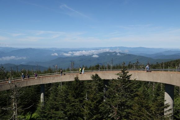 Ramp up to observation tower, after making a 1/2 mile climb up the steep paved trail.