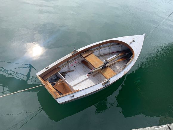 A dinghy with the pirate ships. 