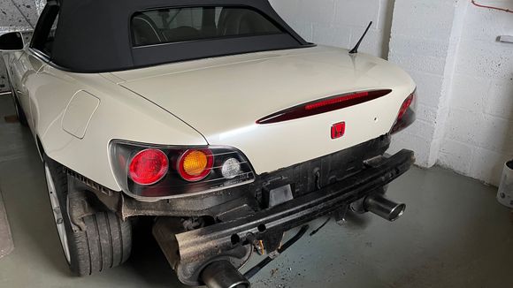 Removed rear bumper to repaint exhaust with high temp paint! 
