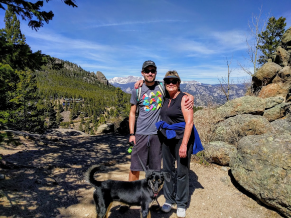 My son, one grand dog of two, and me on 3-18-2017.