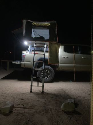 Lights on the tent, can be white or amber or mixed