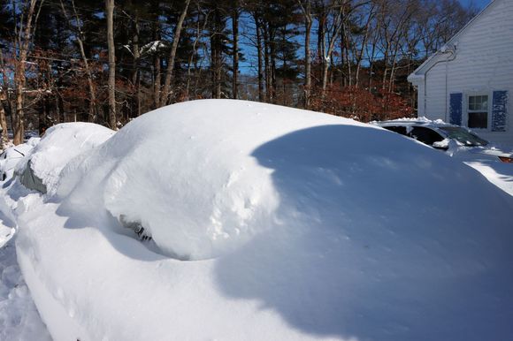 Tons of fun under tons of snow. P car in the front, BMW in the back