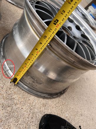 Rear with crack, 18x10" width