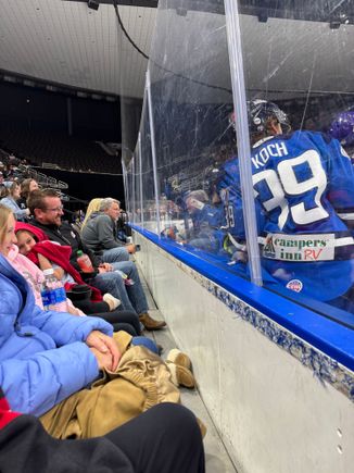 I love this shot, when they first smashed the boards my granddaughter thought they going to be in her lap.