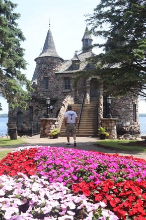 Boldt Castle. This is the power house which also had apartments for workers. The grounds are beautiful  The guy in the photo is mine.