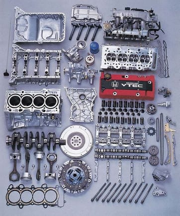 Dissembled engine