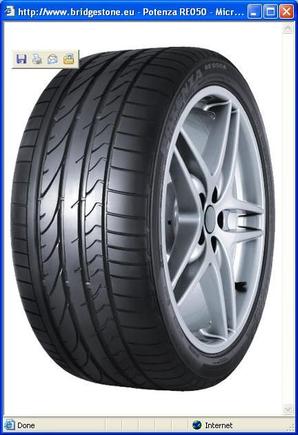 Potenza RE050A Tread Pattern