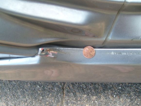 Door damage to skirts.