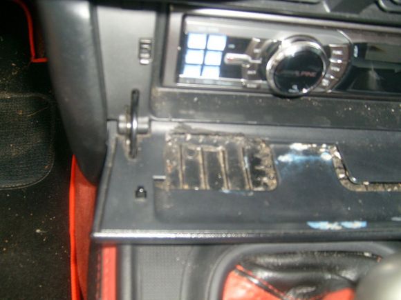 Dremeled left side of radio door.