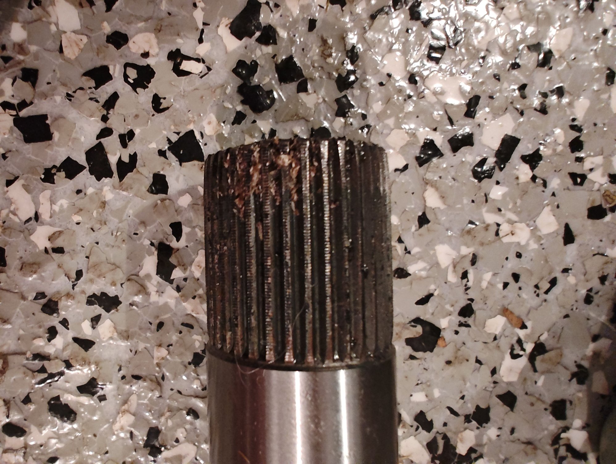 cv axle splines passenger side - rotated