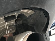 Fart can held up by wires. My original muffler is just gone. 