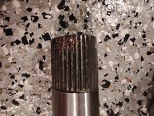 cv axle splines passenger side - rotated