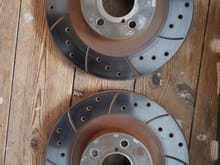 Drilled and grooved front discs