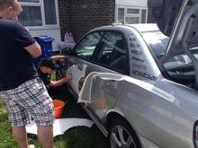 Getting the stickers on