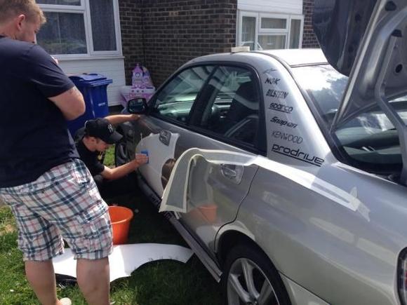 Getting the stickers on
