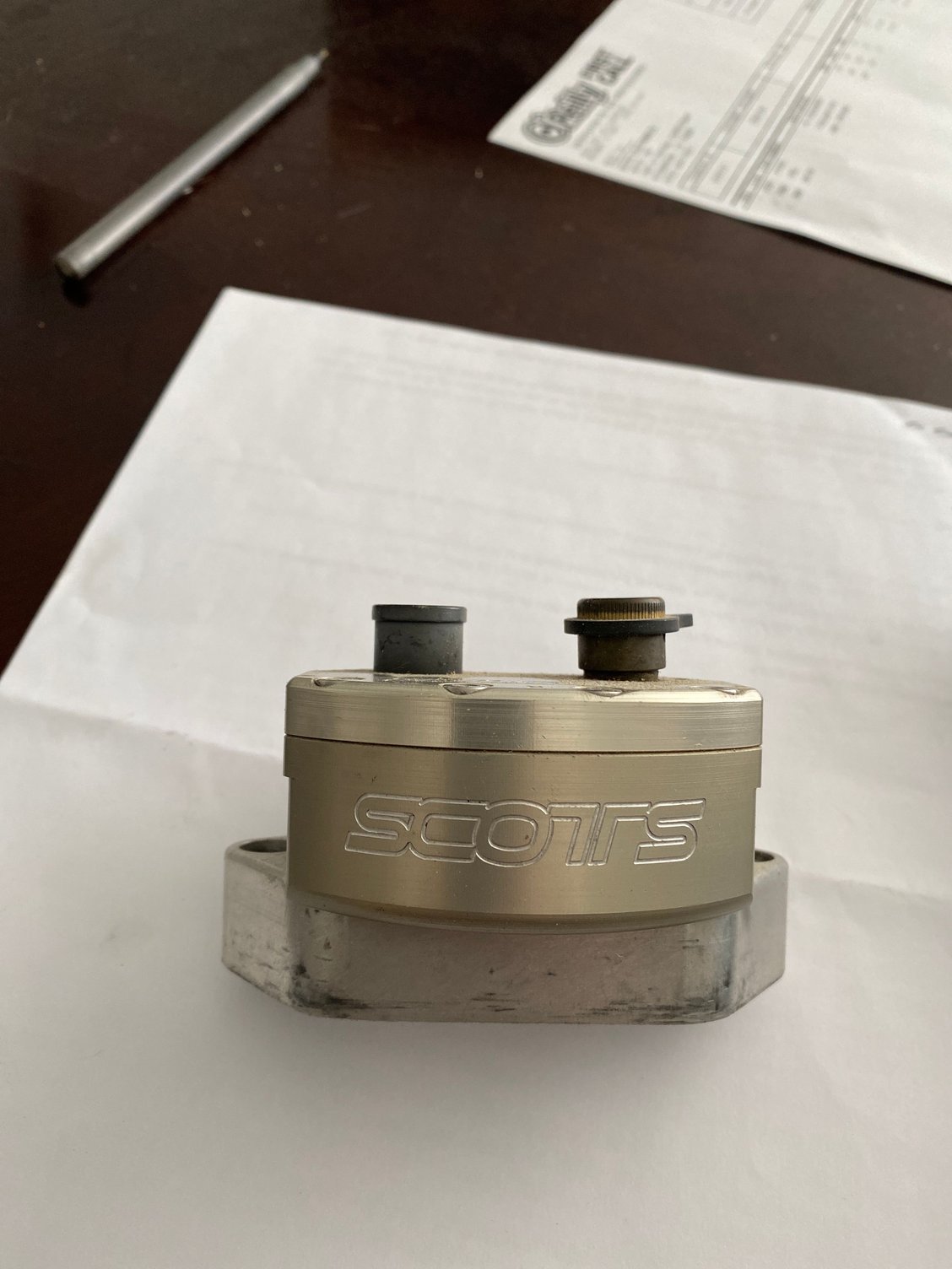 Scotts steering damper used SuperHawk Forum