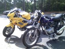 SH and 74 CB360T Cafe (my first bike that I rebuilt and made into a cafe)