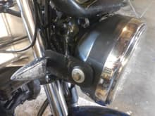 Full pick of right side bracket with mount for turn signal