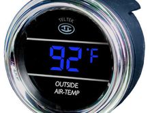 Auto Thermometer Gauge for Trucks and Cars

Product Page: https://goo.gl/ZfZ78J

The Truck and Auto Thermometer Gauge accurately displays the temperature inside or outside (one or the other) of your car, truck or semi. Teltek USA gauges are best in class and backed by over 20 years of design and manufacturing. If you need inside AND outside check out our dual temperature gauge!

Made in the USA and secured with a Lifetime Warranty
Press button on gauge display to switch between Fahrenheit and Celsius
Temp range: -99°F to 150°F (±1°F accuracy), Temp range Celsius: -76°C to 65°C (±0.5°C accuracy)
10' plug sensor cable for taking temperature reading (cable is easily replaced if damaged)
Mounts in the standard 2 1/16" hole which fits most dashes.  If 2 1/16" hole not available, can install in a mounting bracket, display or pillar. Or, order one of our self-enclosed box temperature gauges.
Easy installation instructions included (as little as 20 min installation time)
Compatible with any vehicle with 12vdc power
Lifetime warranty, excluding abuse and the sensor cable
When temp drops to 34° F the gauge will flash "ICE"  then return to normal temp monitoring. The "ICE" warning will not flash again until the temp rises to 37° F and drops back to 34° F again.