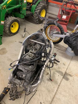Unfortunately had to cut the frame off of the engine
