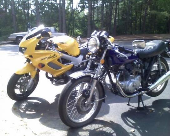 SH and 74 CB360T Cafe (my first bike that I rebuilt and made into a cafe)