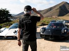 Horacio Pagani admiring his stunning creations on the scenic California coastline. By Jason Thorgalsen Photography