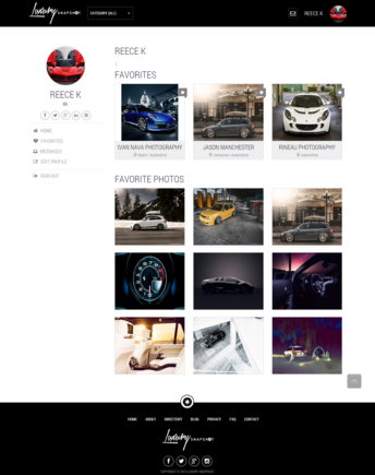 Anyone can create a profile for free and favorite photos and photographers