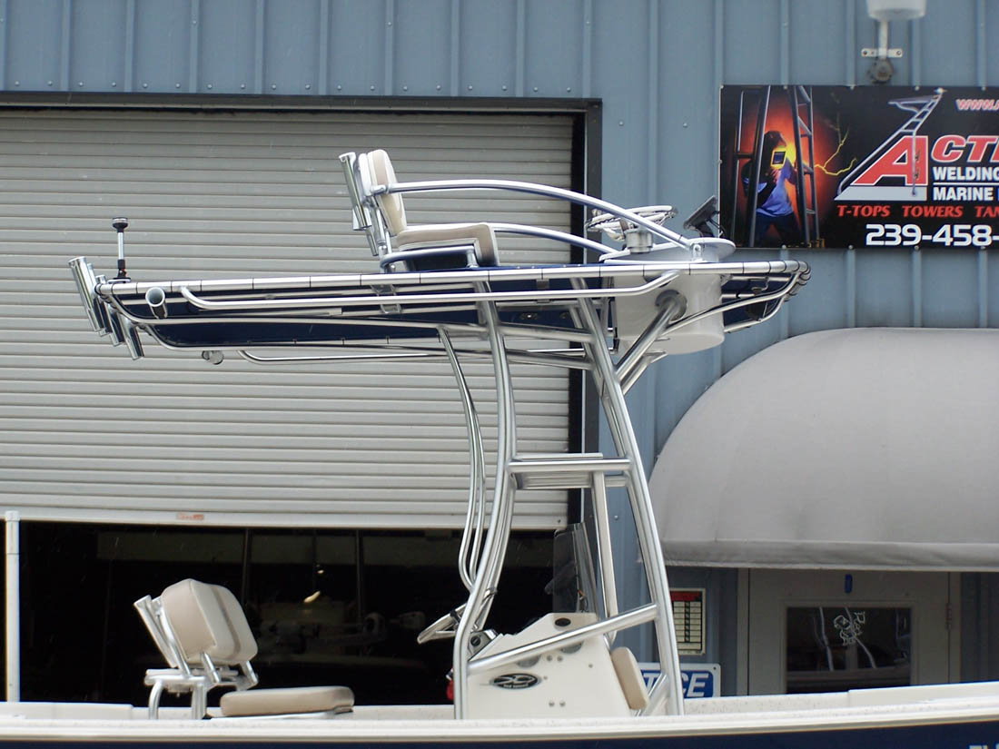 Custom Marine T-Tops for Center Consoles by Action Welding