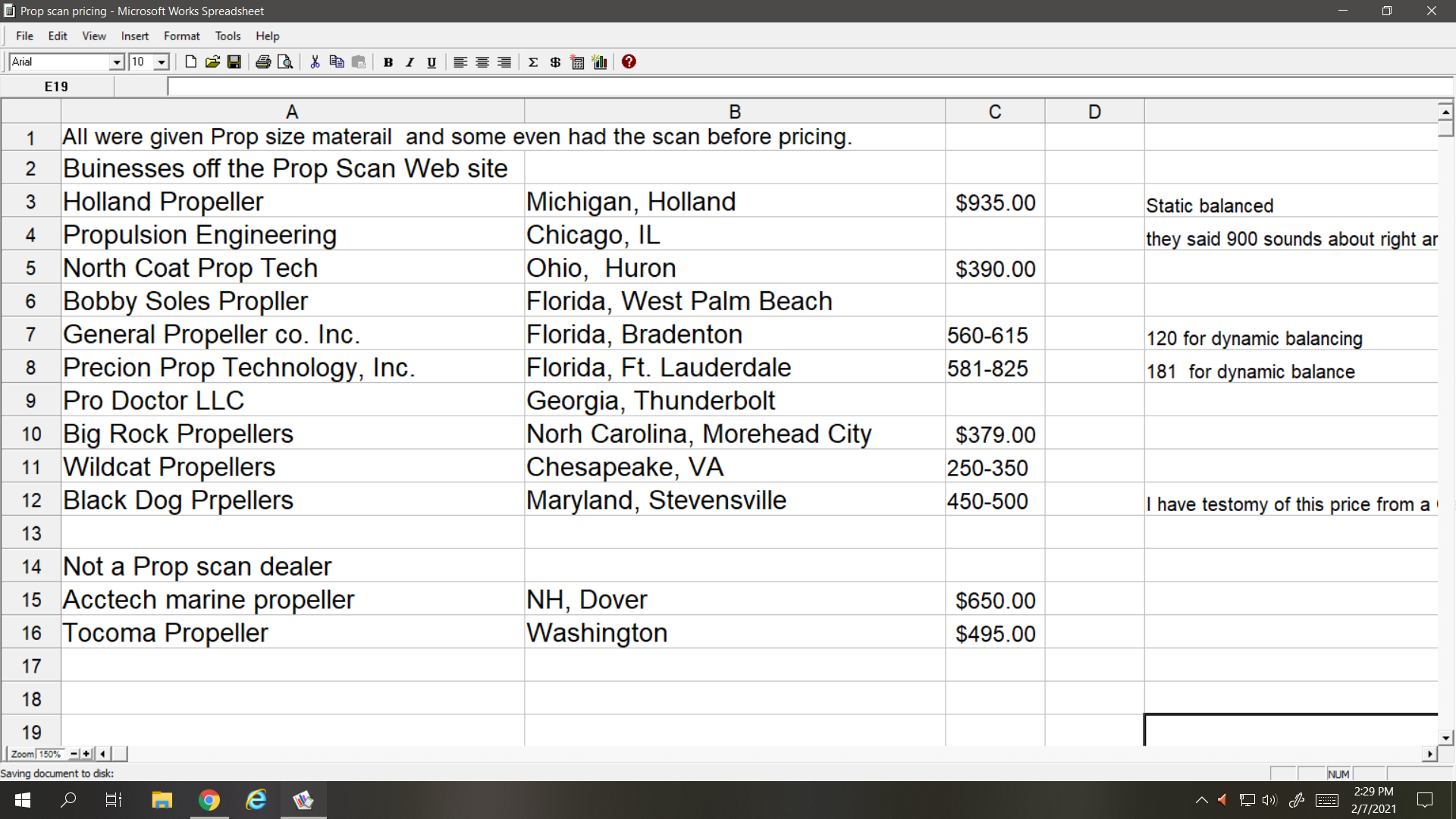 Props can quotes, pays to price around, I may have been taken by