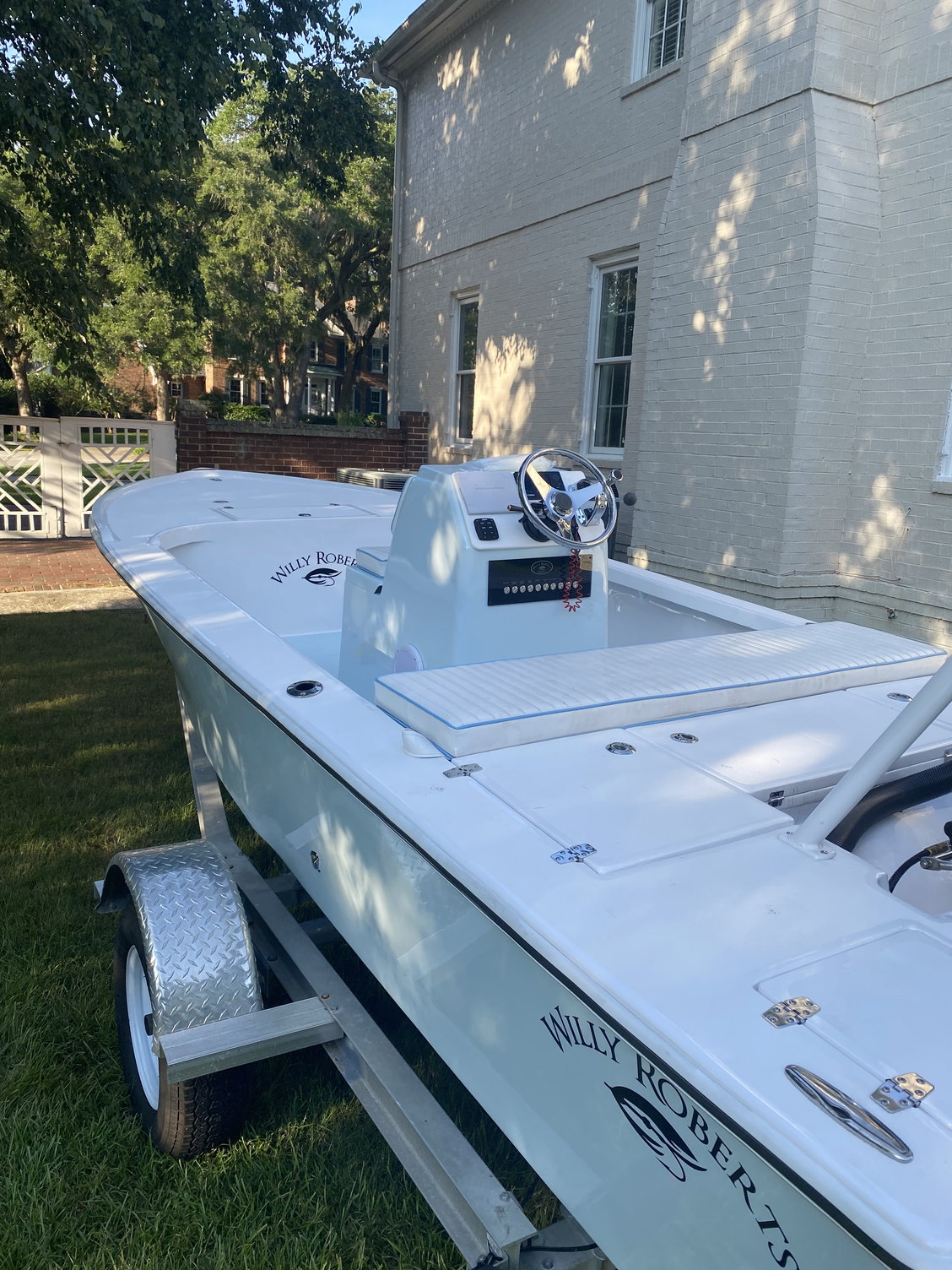 Seafoam over mocha looking clean on this 20 Willy Roberts that we recently  insta Skiff Life