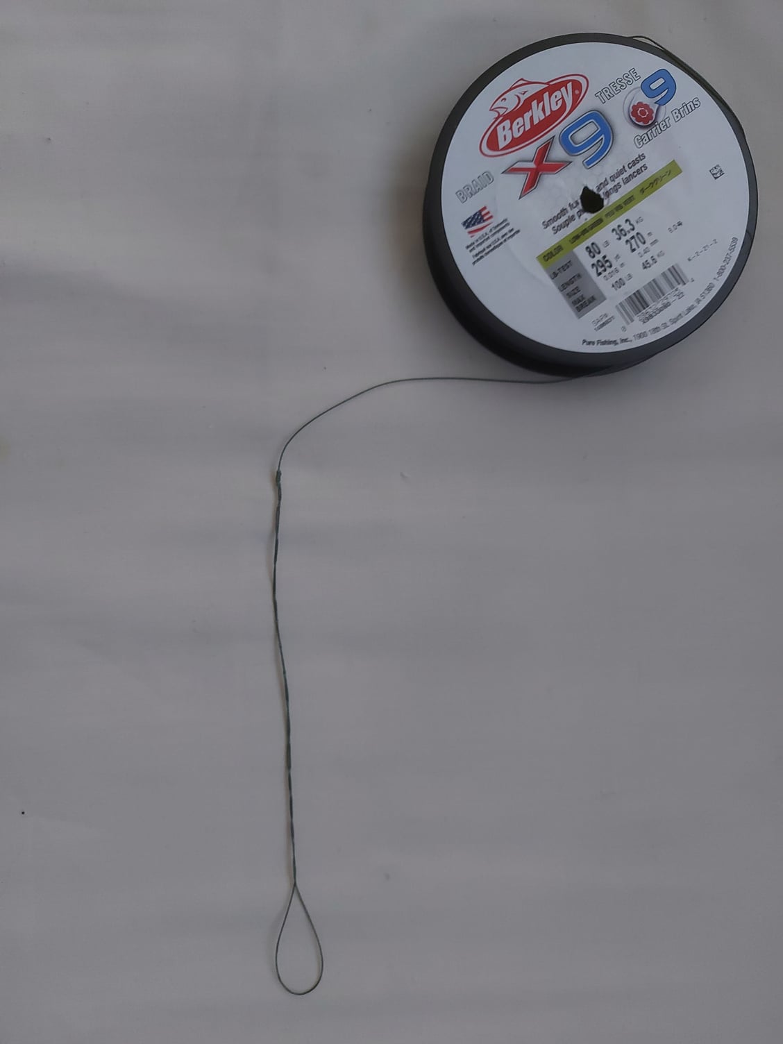 Berkley X9 solid Braid 80lb stitched loop knot - The Hull Truth - Boating  and Fishing Forum