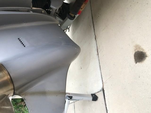 Oil leaking from prop outboard