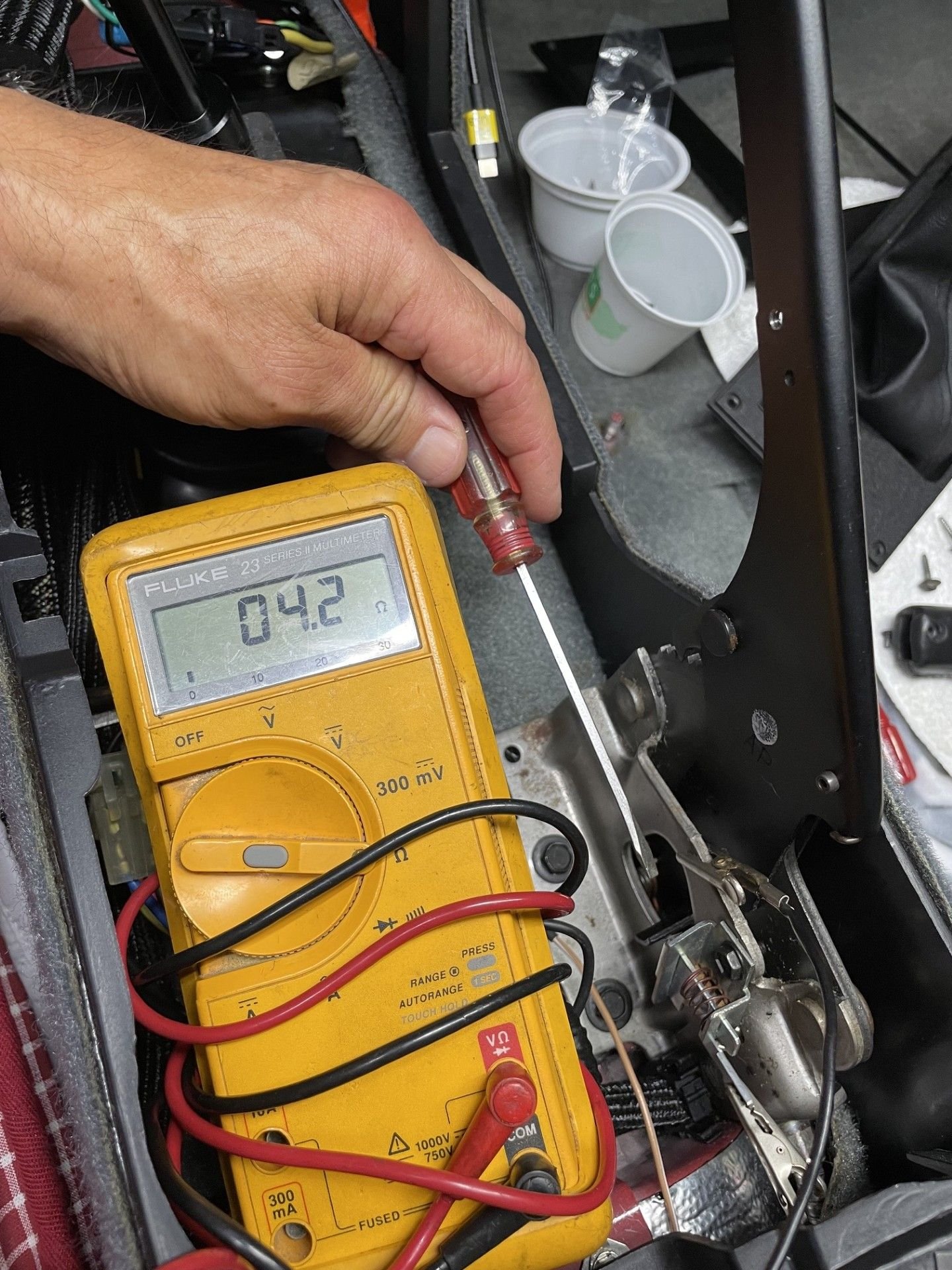 This is the reading with the parking brake handle out of the stowed position.