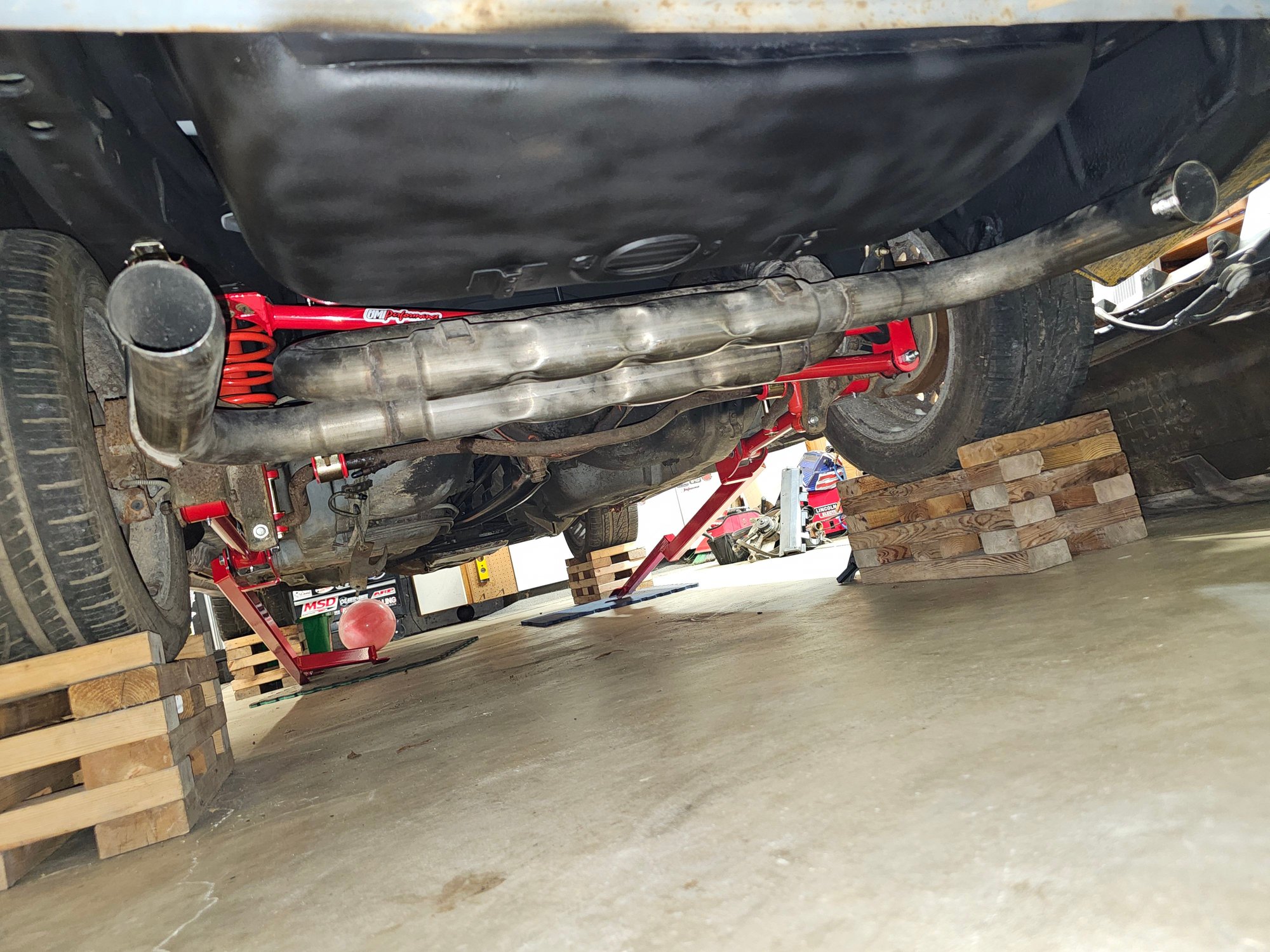 Obviously these photos are out of order because in these pictures the subframe connectors are not welded to the car yet. I'm still catching up on my photos. 