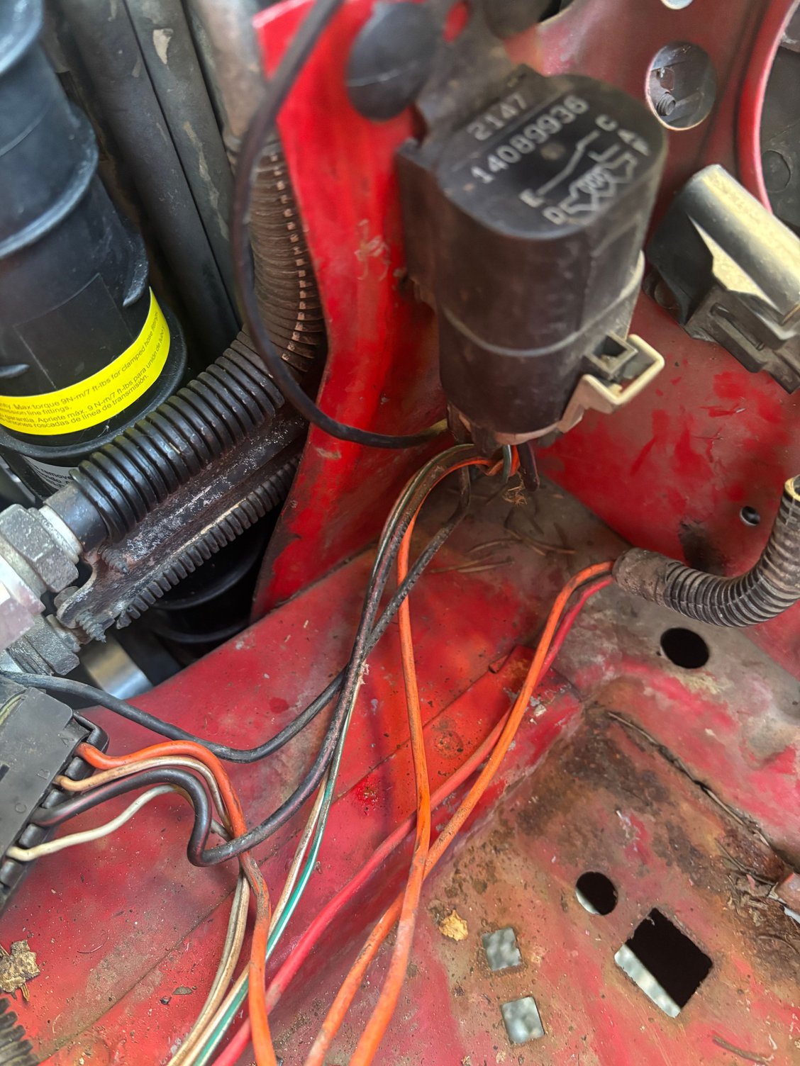 The other side of the splice goes to what I think is the cooling fan relay