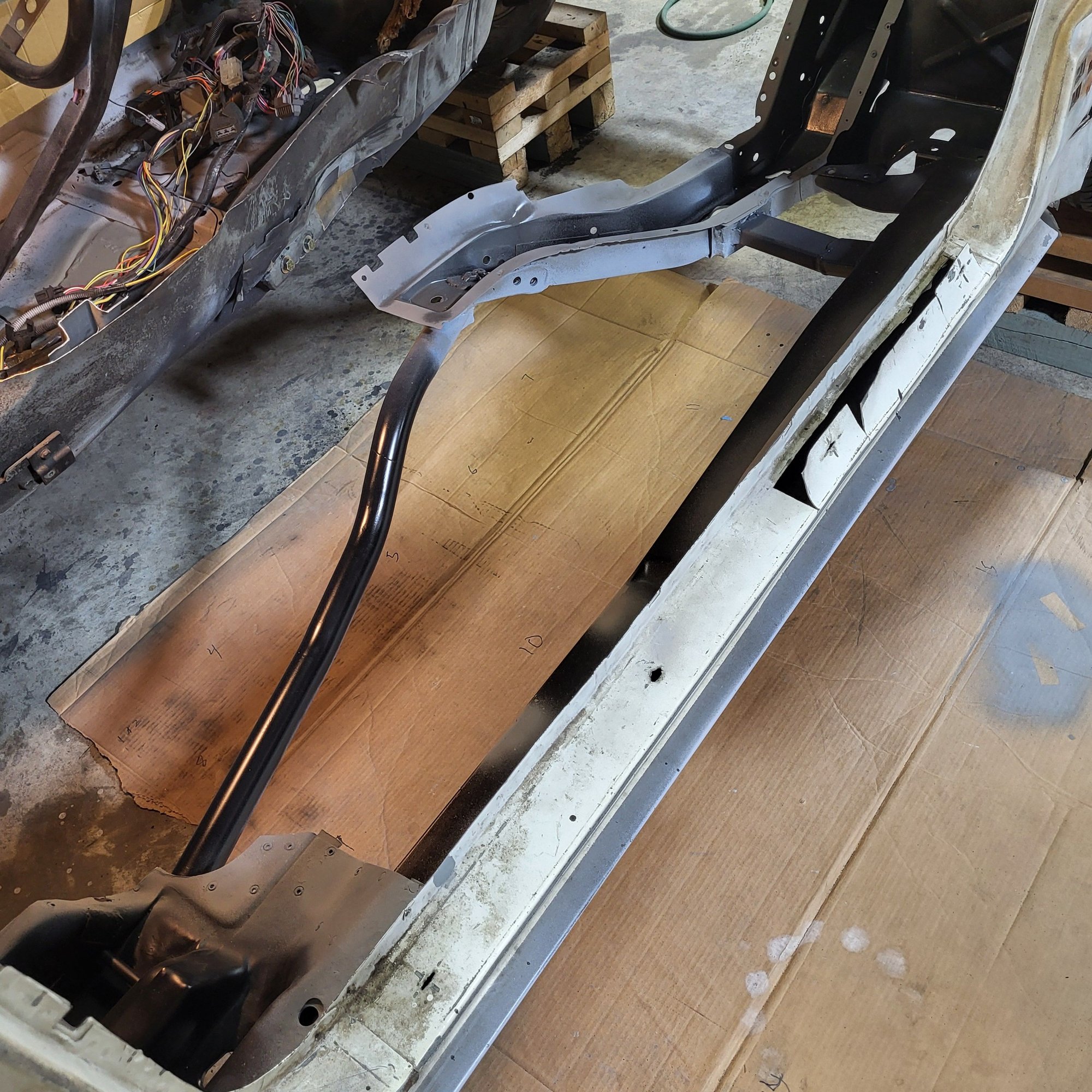 Cleaned up and primed subframe.