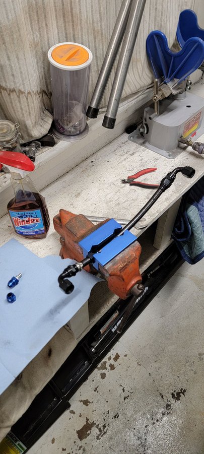 Fabricating the Aeromotive PTFE fuel lines. 