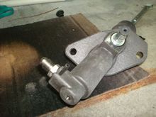 Starting to put the roll pin in to retain the fitting.