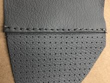 the edges get a top stitch, only on the solid leather side though