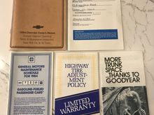 Owners manual, tire information, warranty book, maintenance schedule  and spare tire info.