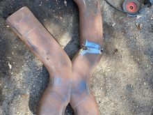 Note where I cut the pipes and put in an angle to fit the collector width