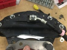 Post machine with bracket for comparison 